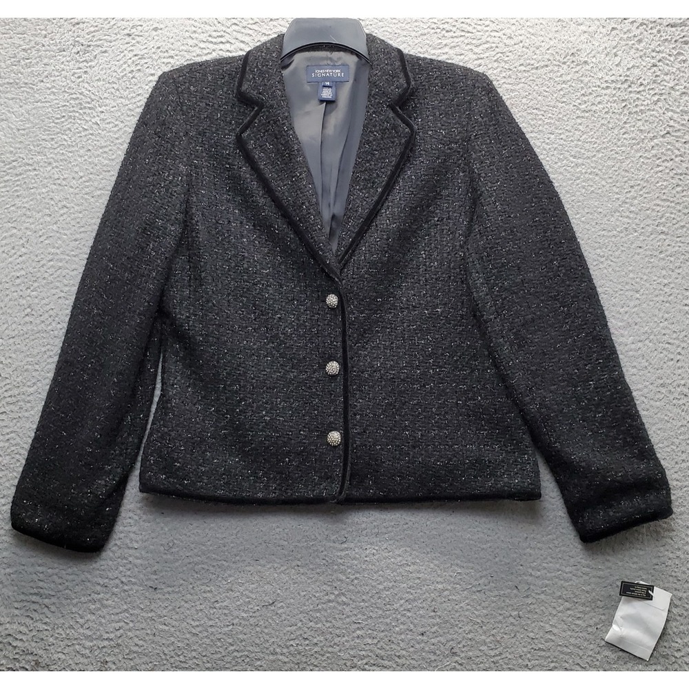 Jones New York Blazer Jacket Womens 14 Multi Lined Single Breasted Notch Lapel